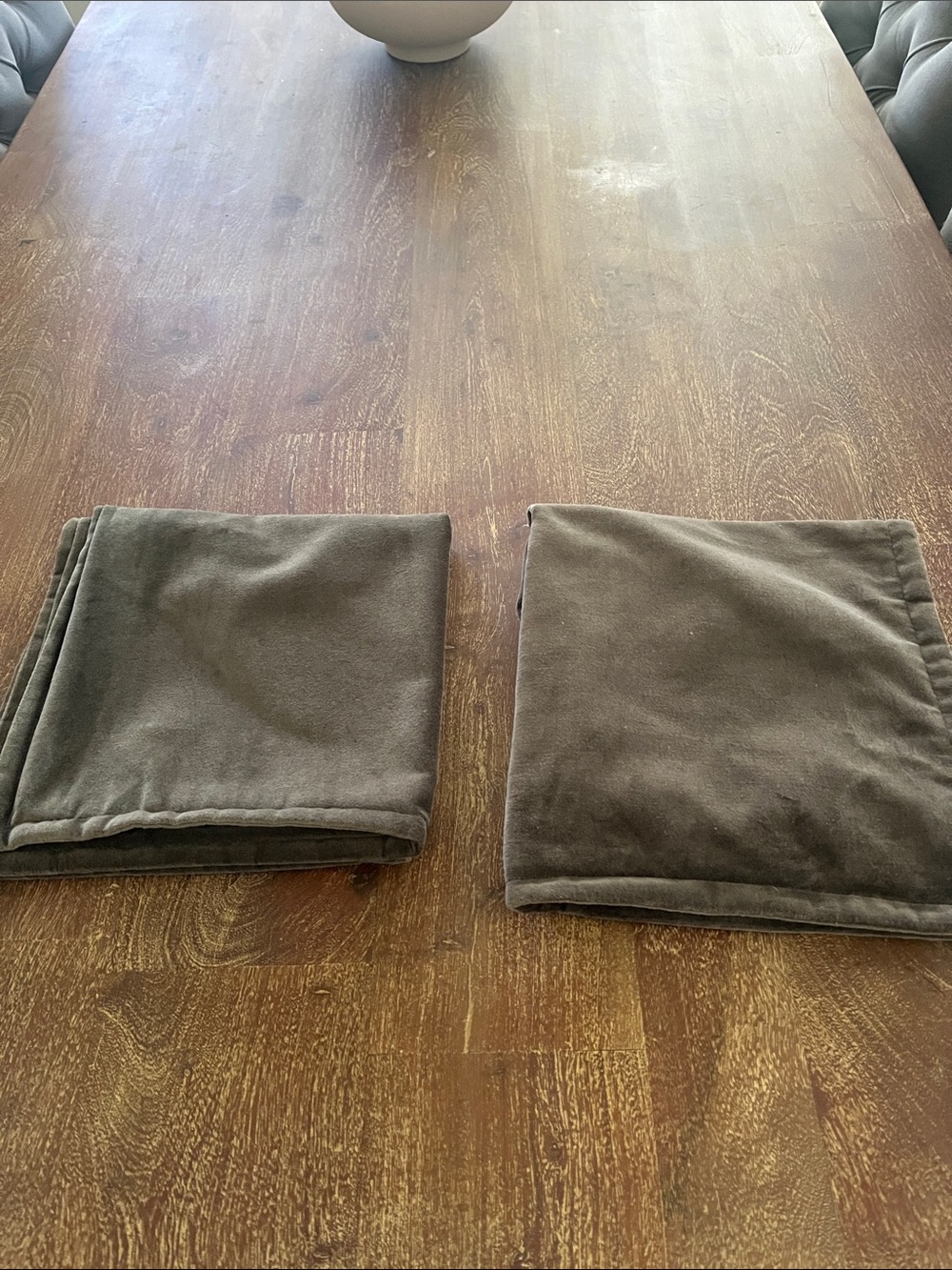 2 Crate & Barrel 20x20 grey velvet pillow covers - Picture 8 of 8